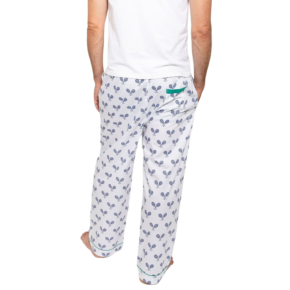 Men's Tennis Navy PJ Pants - Organic Cotton Poplin