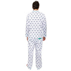 Men's Tennis Navy Long PJ Set - Organic Cotton Poplin