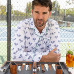 Men's Tennis Navy Long PJ Set - Organic Cotton Poplin