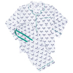 Men's Tennis Navy Long PJ Set - Organic Cotton Poplin