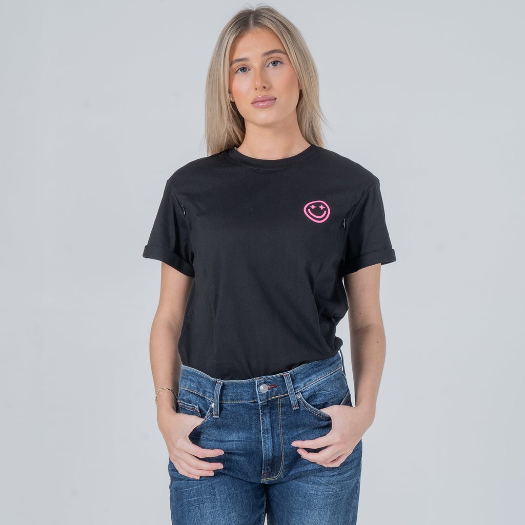 Mom Era Organic Cotton Nursing Tee - Pink