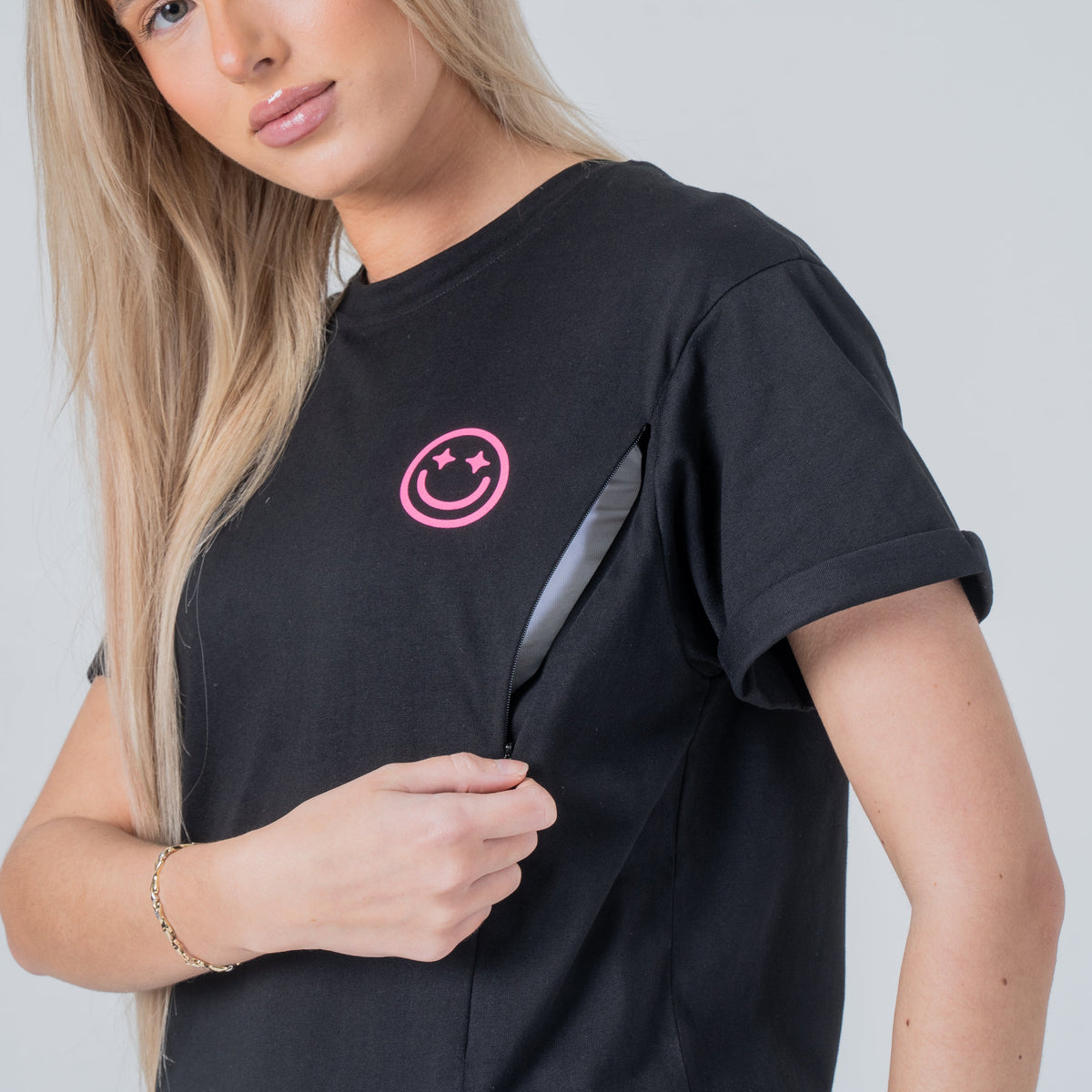 Mom Era Organic Cotton Nursing Tee - Pink
