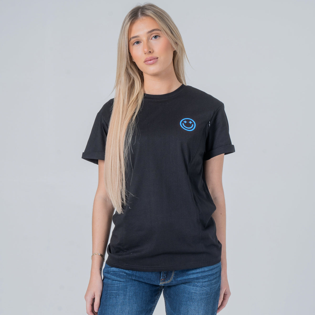 Mom Era Organic Cotton Nursing Tee - Blue