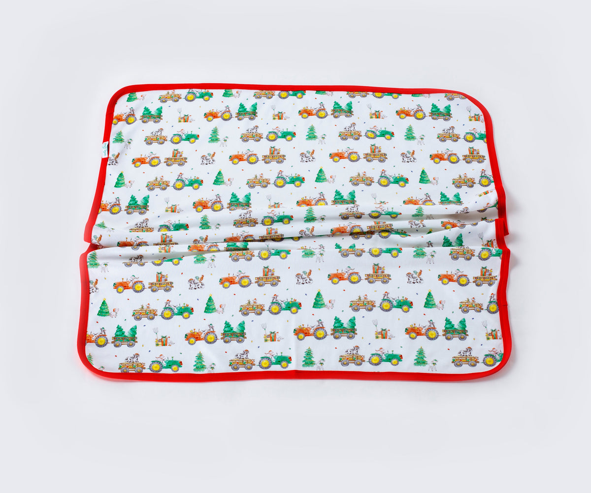 Moo-y Christmas Organic Cotton Christmas Baby Blanket