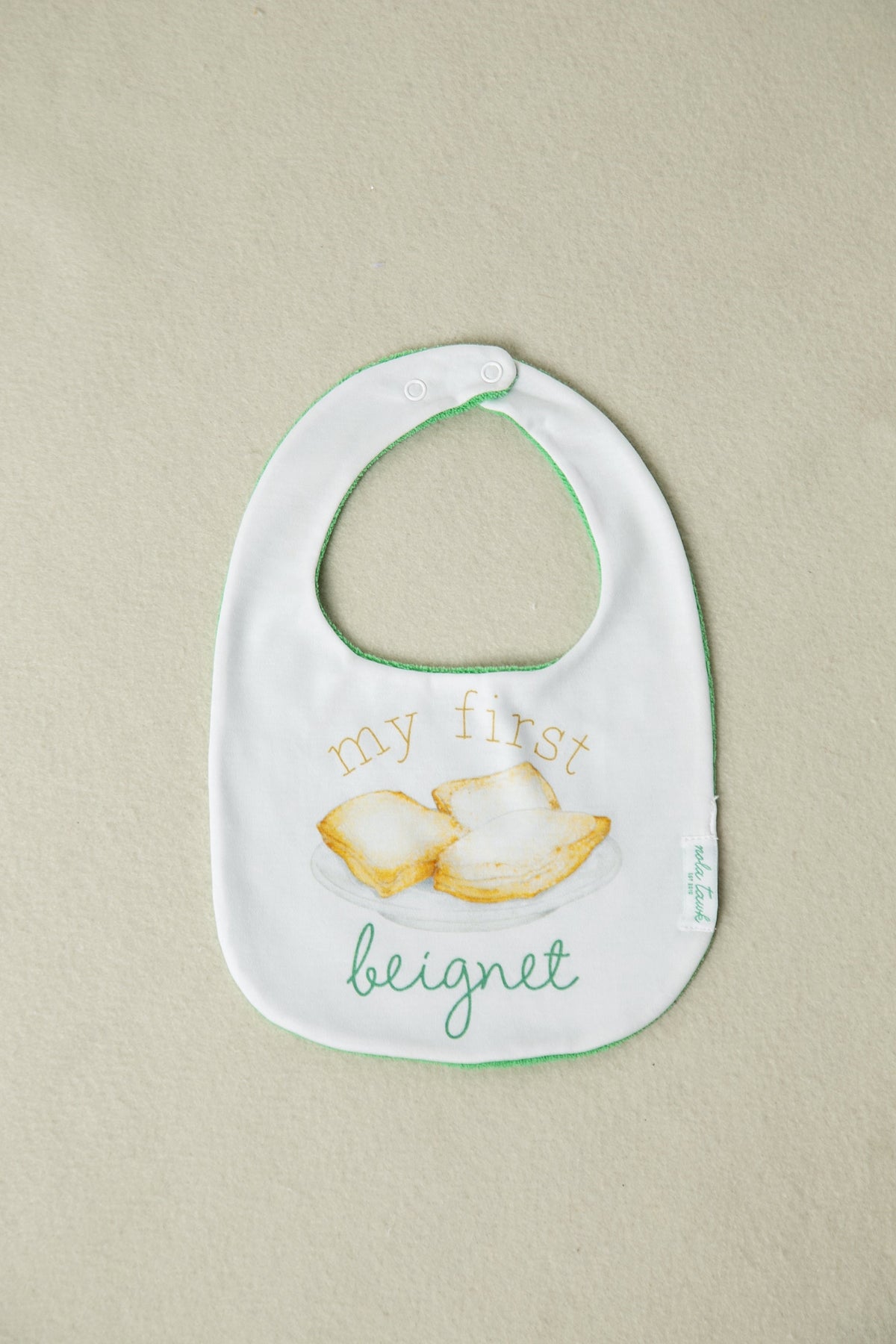 My First Beignet Organic Cotton Baby Bib
