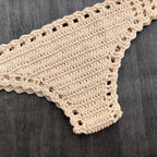 Handmade Vintage Crochet Bikinis Knitted Cotton Swimwear