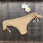 Handmade Vintage Crochet Bikinis Knitted Cotton Swimwear