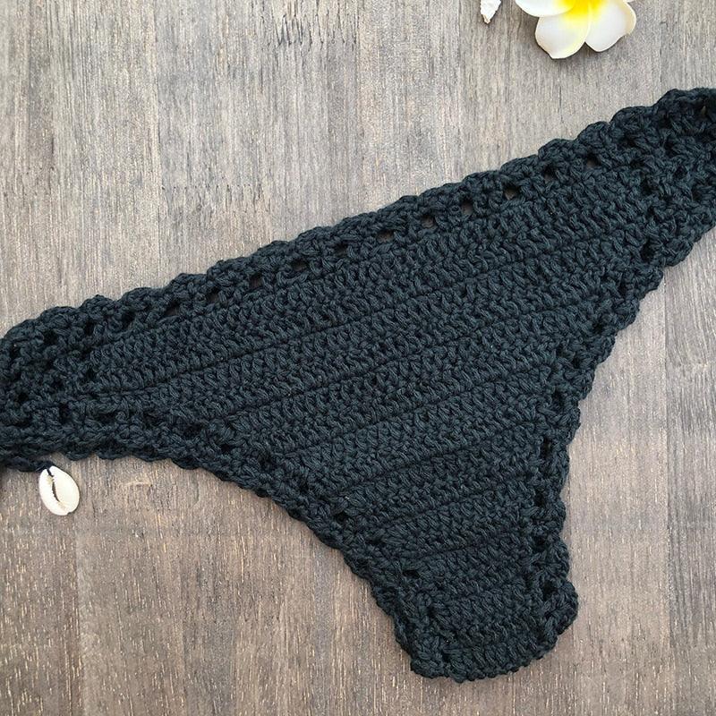 Handmade Vintage Crochet Bikinis Knitted Cotton Swimwear