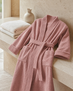 Turkish Cotton Terry Cloth Pleated Bathrobe