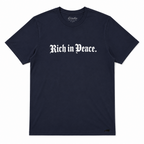 Rich in Peace Organic Tee (White with Navy print)