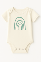 Rainbow Seafoam Organic Cotton Baby Bodysuit Short Sleeve