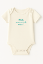 Sun Waves Sand Seafoam Organic Cotton Short Sleeve Baby Bodysuit