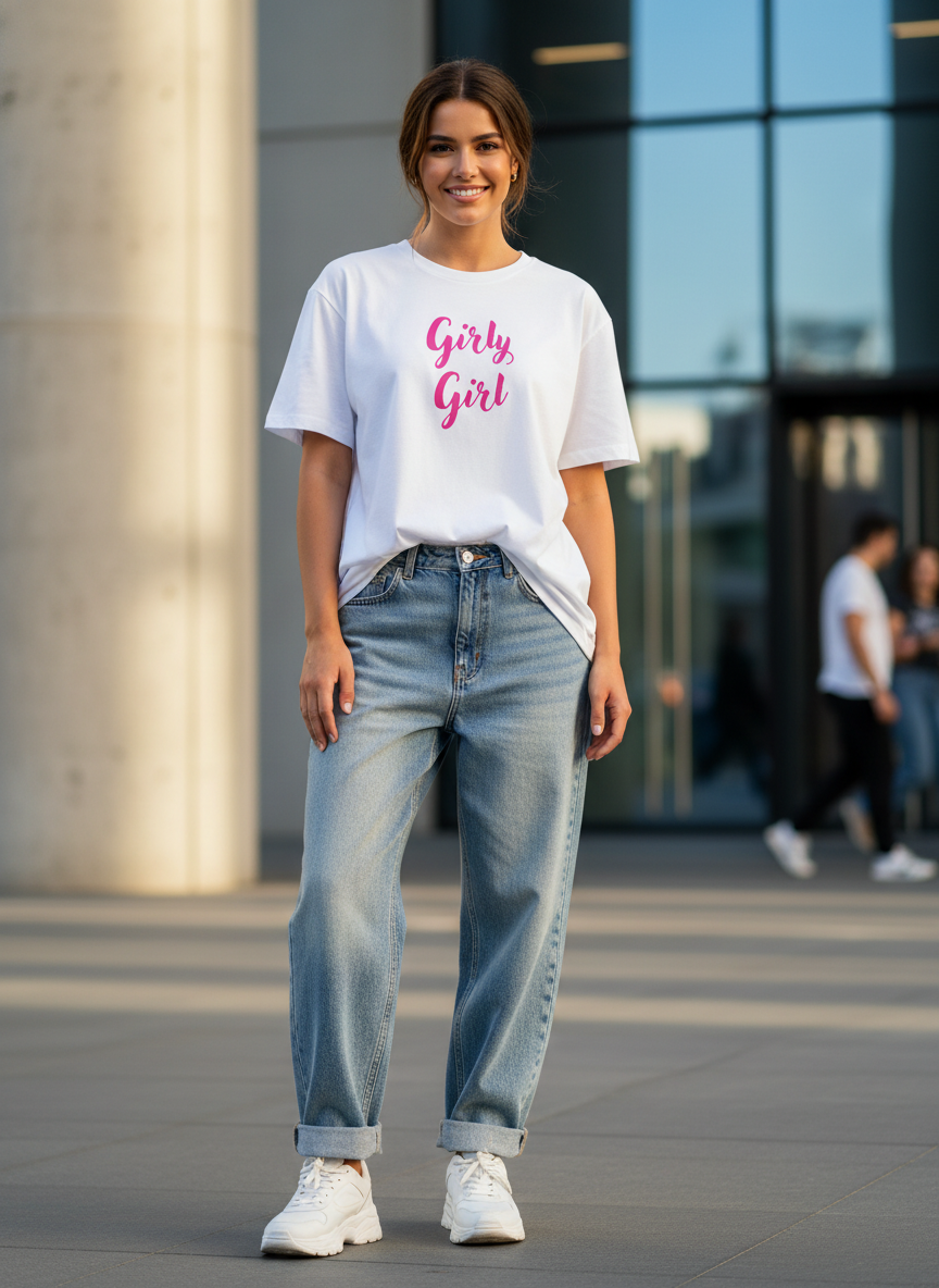 Playful Girly Girl Women's Cotton T-Shirt