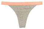 High Waist Cotton Thong with Shimmer Elastic