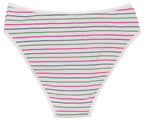 Printed Cotton High Waist Bikini with Picot Trim