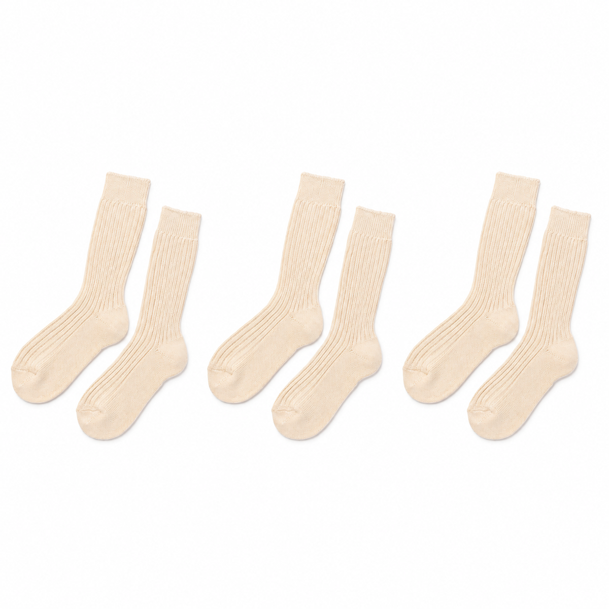 tittimitti® Men’s 100% Organic Cotton Boot Socks 3-Pack – Thick Warm Winter Socks Made in Italy