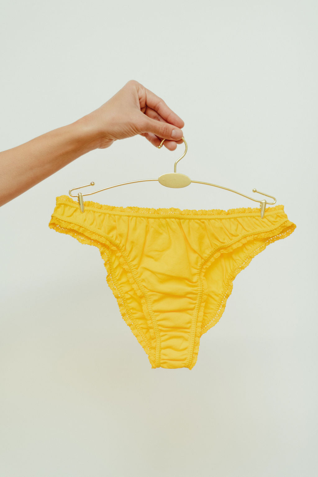The yellow lemon frilly panties - 100% organic pima cotton