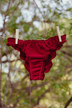 The burgundy frilly panties - 100% organic pima cotton