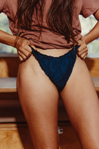 The sailor blue frilly panties - 100% organic pima cotton