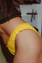 The yellow lemon frilly panties - 100% organic pima cotton