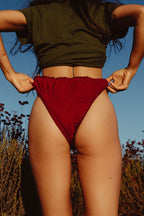The burgundy frilly panties - 100% organic pima cotton