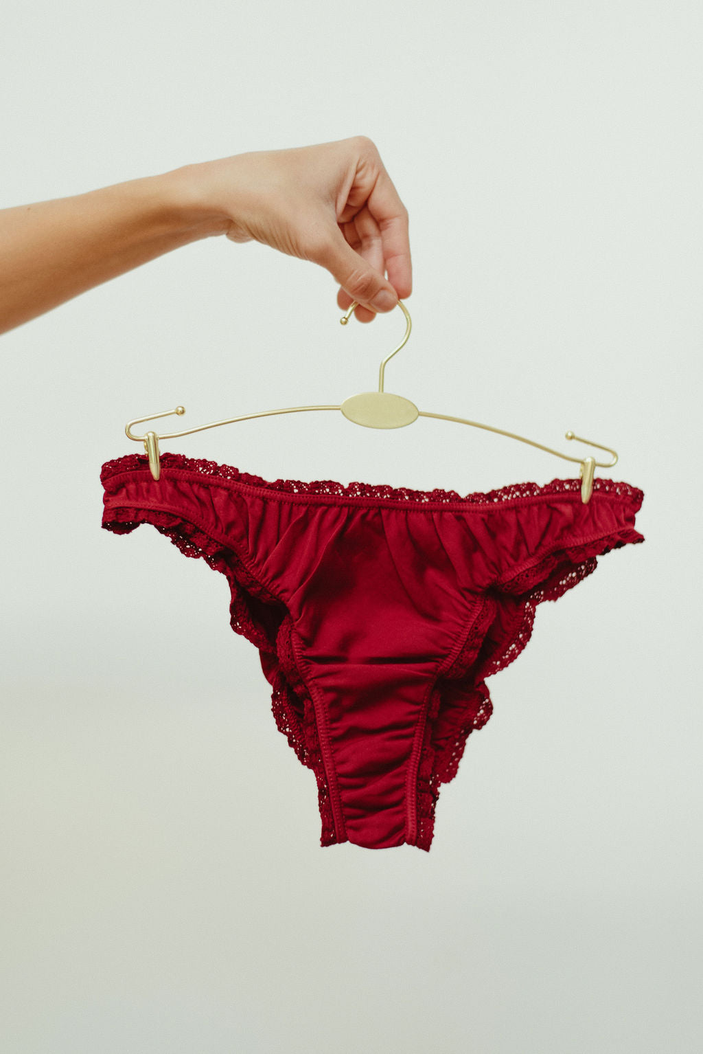 The burgundy frilly panties - 100% organic pima cotton