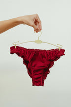 The burgundy frilly panties - 100% organic pima cotton