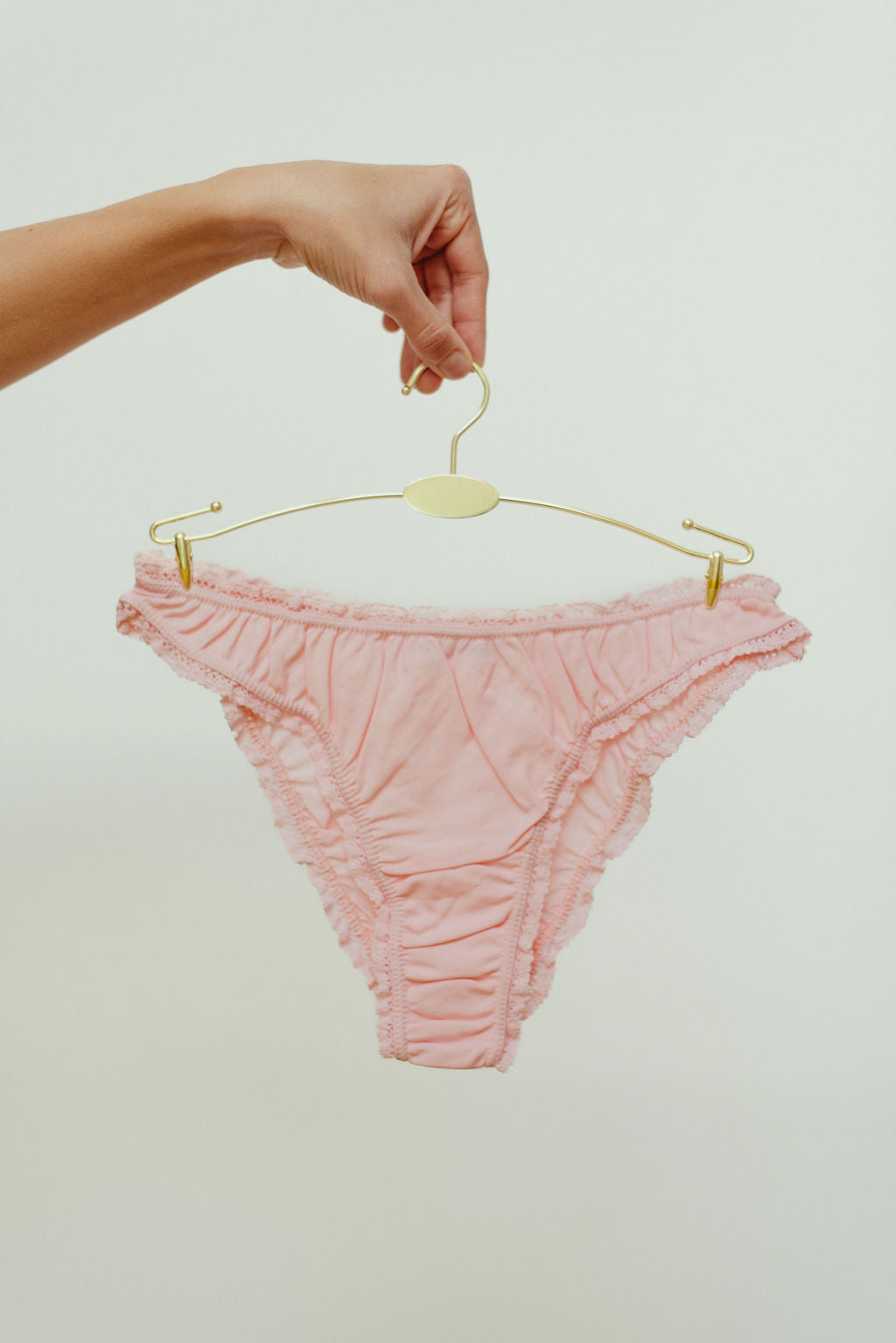 The powder pink frilly panties - 100% organic pima cotton