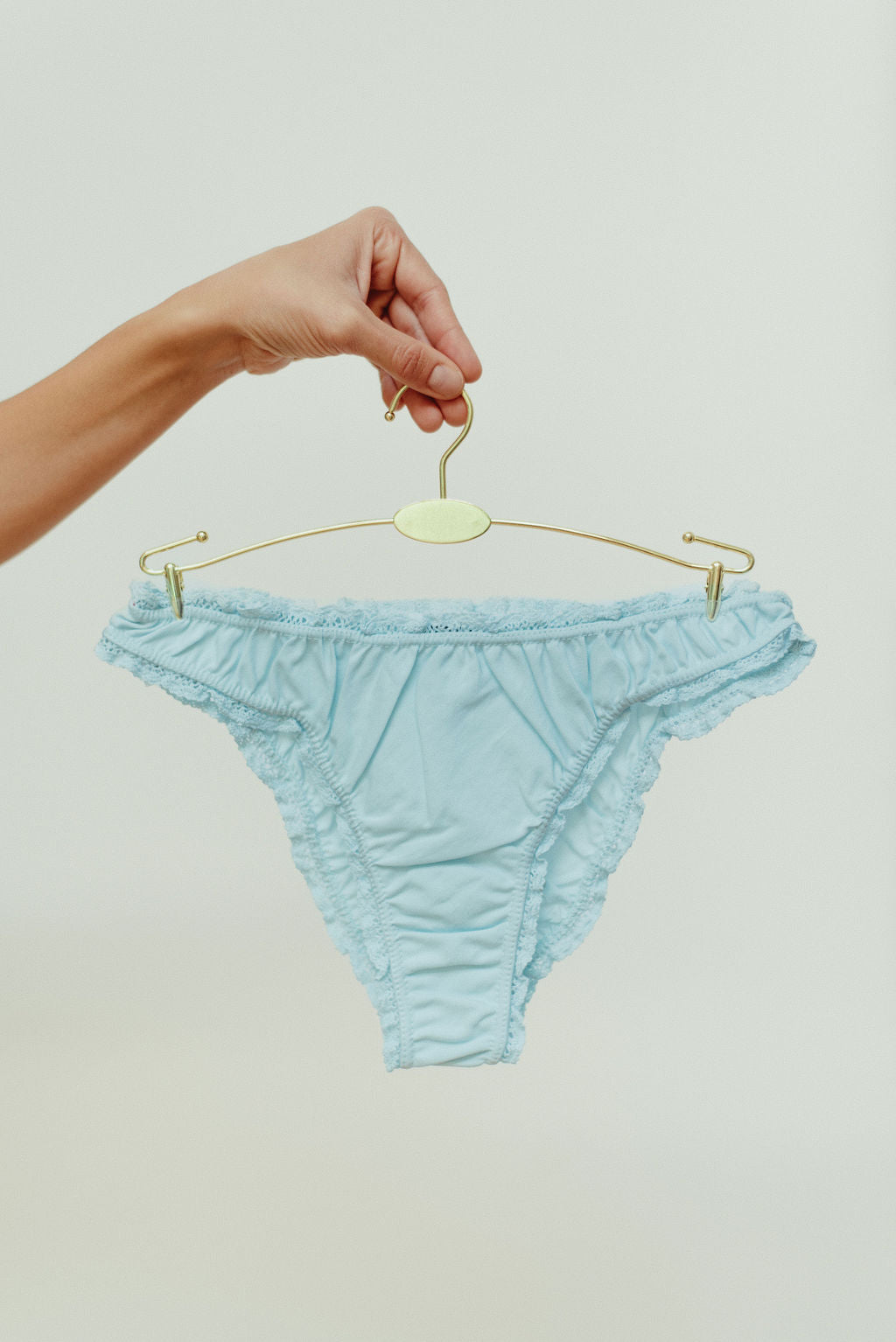 The pastel blue frilly panties - 100% organic pima cotton