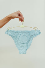 The pastel blue frilly panties - 100% organic pima cotton