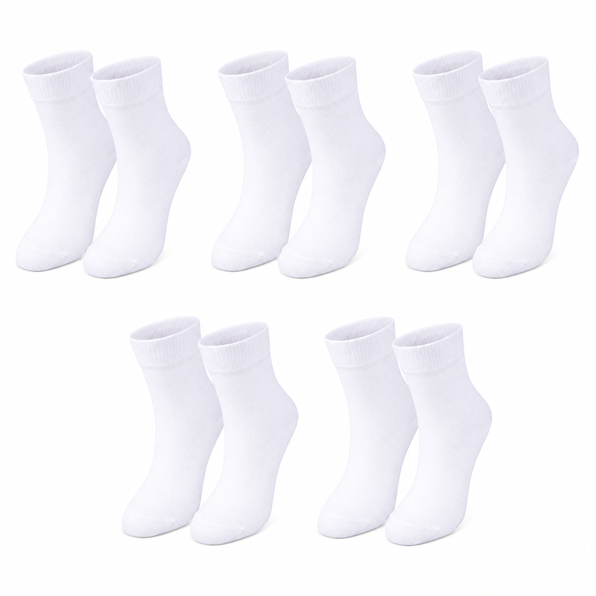 tittimitti® Kids' 98% Organic Cotton Crew Socks 5-Pack – Soft Breathable School Socks