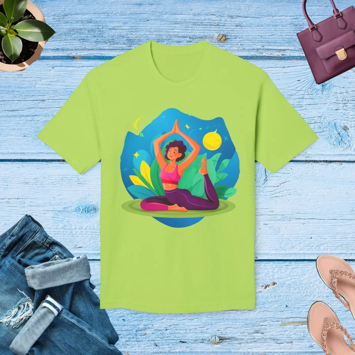 DipaliZ Women Yoga Tee Premium Cotton T-shirt Organic