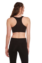 New Women's Bamboo Padded Sports Bra in Black