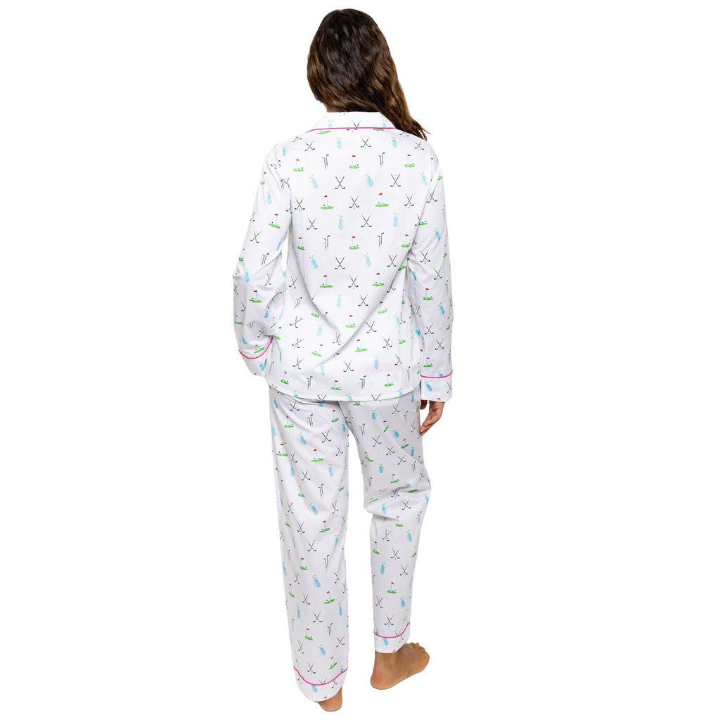 Women's Golf Long PJ Set - Organic Cotton Poplin