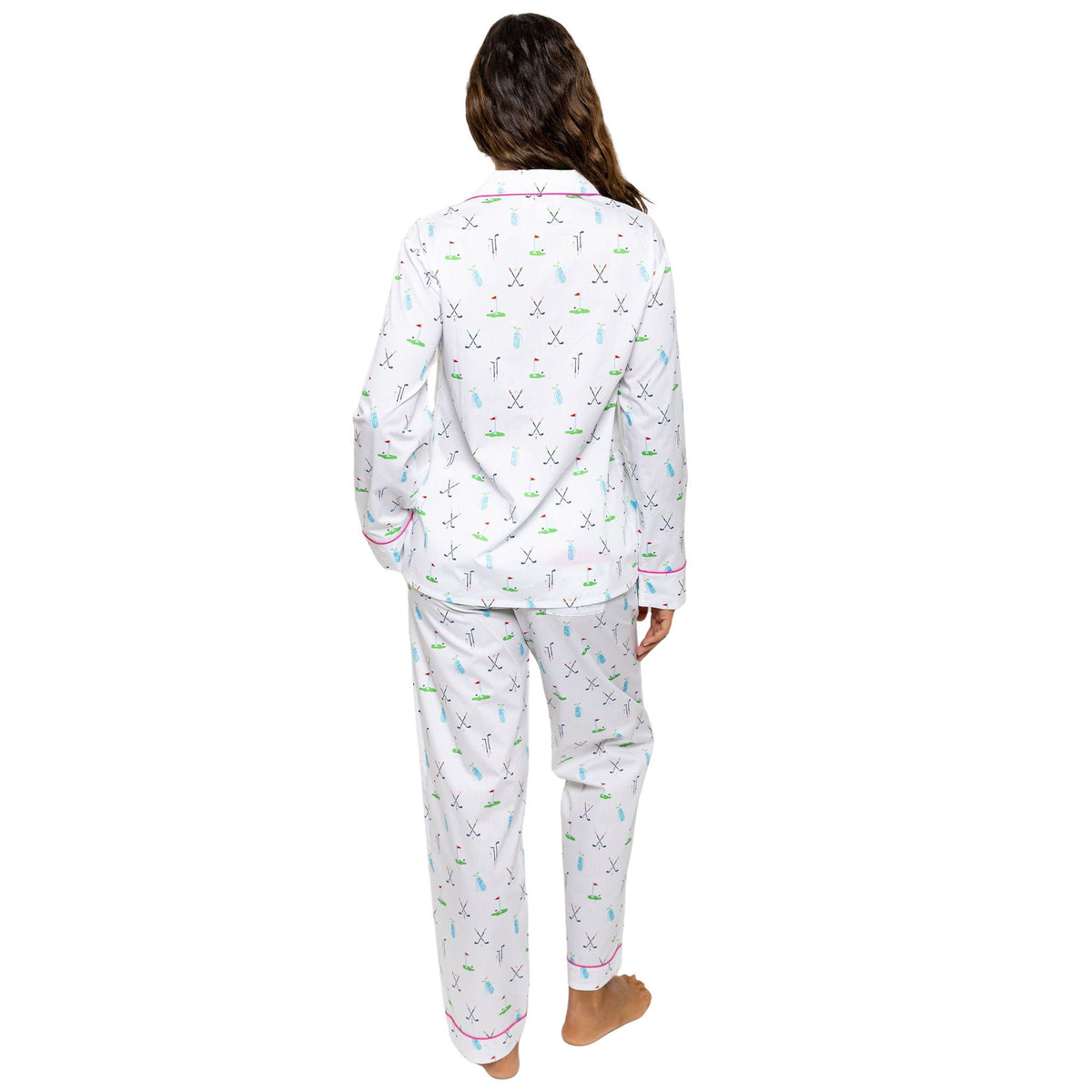 Women's Golf Long PJ Set - Organic Cotton Poplin