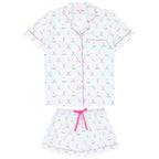Women's Golf Short PJ Set - Organic Cotton Poplin