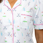Women's Golf Short PJ Set - Organic Cotton Poplin
